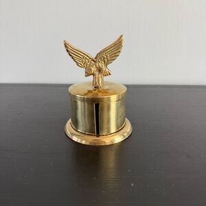 Vintage | Brass Eagle Stamp Roll Dispenser Decorative Container Made In India